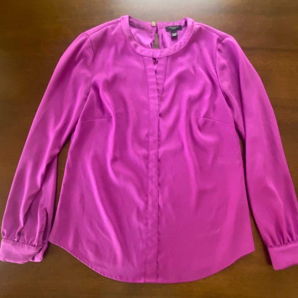 Silk Purple Ann Taylor Blouse